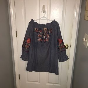 Denim Off The Shoulder Dress